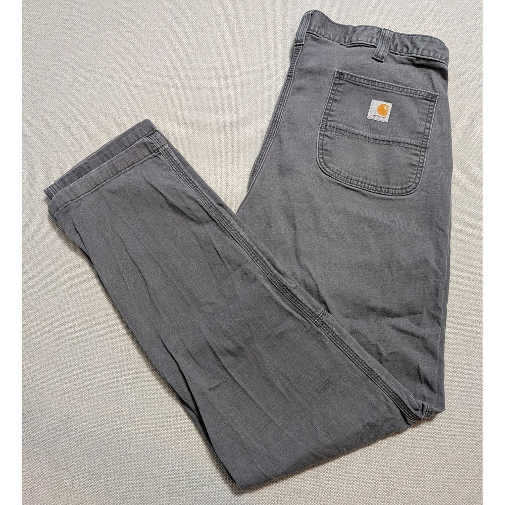 Carhartt Men's 40x34 Gray Straight Fit Work Jeans Canvas Workwear Pants